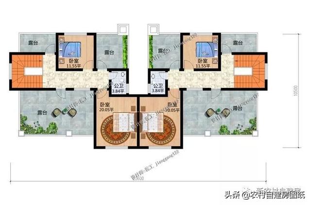 推薦5套農村兄弟雙拼別墅，2款共用堂屋，主體最低單戶20萬起就能建，很合算。
