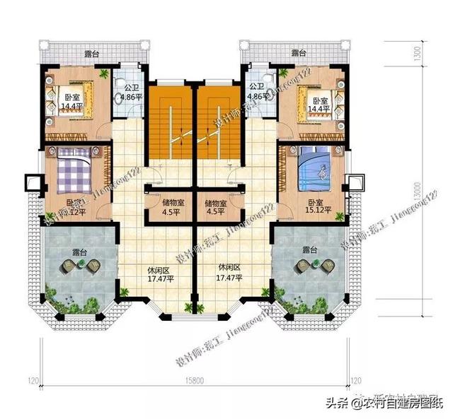 推薦5套農村兄弟雙拼別墅，2款共用堂屋，主體最低單戶20萬起就能建，很合算。