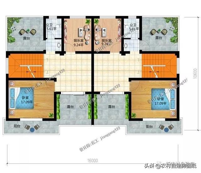 推薦5套農村兄弟雙拼別墅，2款共用堂屋，主體最低單戶20萬起就能建，很合算。