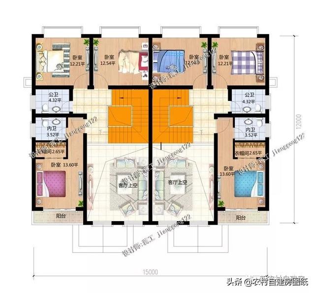 推薦5套農村兄弟雙拼別墅，2款共用堂屋，主體最低單戶20萬起就能建，很合算。