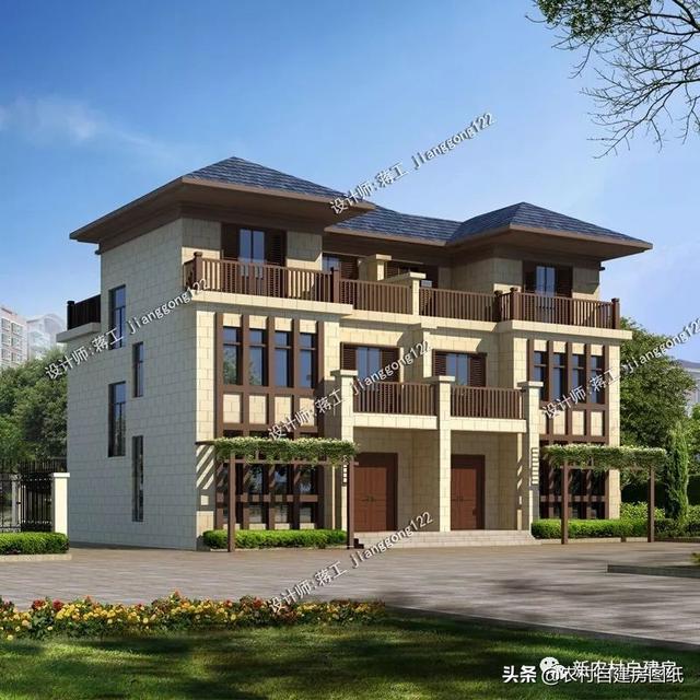 推薦5套農村兄弟雙拼別墅，2款共用堂屋，主體最低單戶20萬起就能建，很合算。