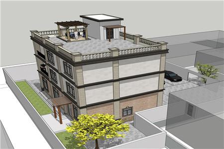 10.0x10.1米三層農(nóng)村自建房，造價(jià)在30萬(wàn)以?xún)?nèi)。