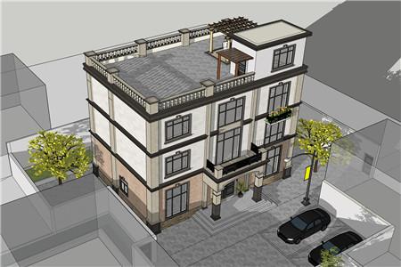 10.0x10.1米三層農(nóng)村自建房，造價(jià)在30萬(wàn)以?xún)?nèi)。