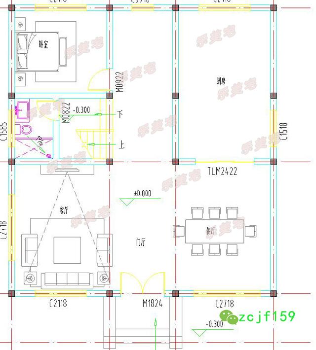 占地100平左右的三層自建房，方正舒適實(shí)用，適合大部分農(nóng)村家庭建造。