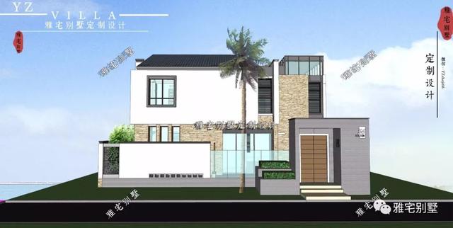 130平兩層新中式度假別墅設計圖，帶庭院泳池露臺。