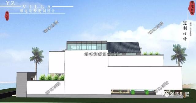 130平兩層新中式度假別墅設計圖，帶庭院泳池露臺。