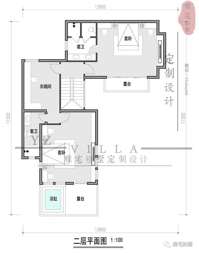 130平兩層新中式度假別墅設計圖，帶庭院泳池露臺。
