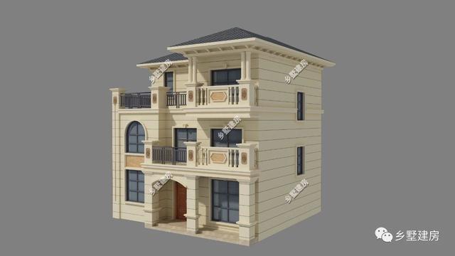 106平三層經典歐式別墅設計圖，時尚大氣，養老就選這套。