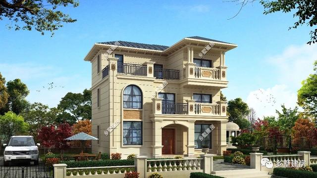 106平三層經典歐式別墅設計圖，時尚大氣，養老就選這套。