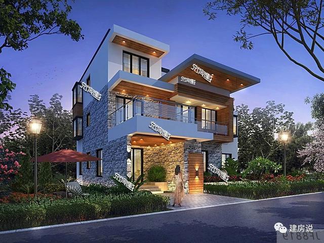 私人定制的三層現代別墅，非常有氣質有格調，建棟在老家絕對萬里挑一。