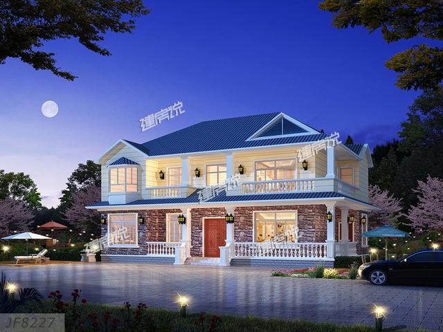 占地180平二層田園風別墅設計圖，30萬以內建成，一點也不比城里的差。