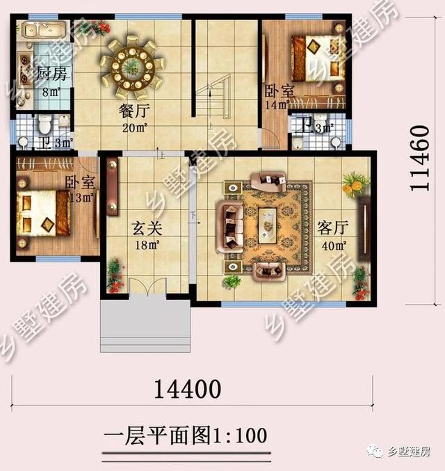 35萬三層高貴典雅三層小樓設計圖，不僅造價經濟，還帶雙露臺、茶室設計，完美到極致！