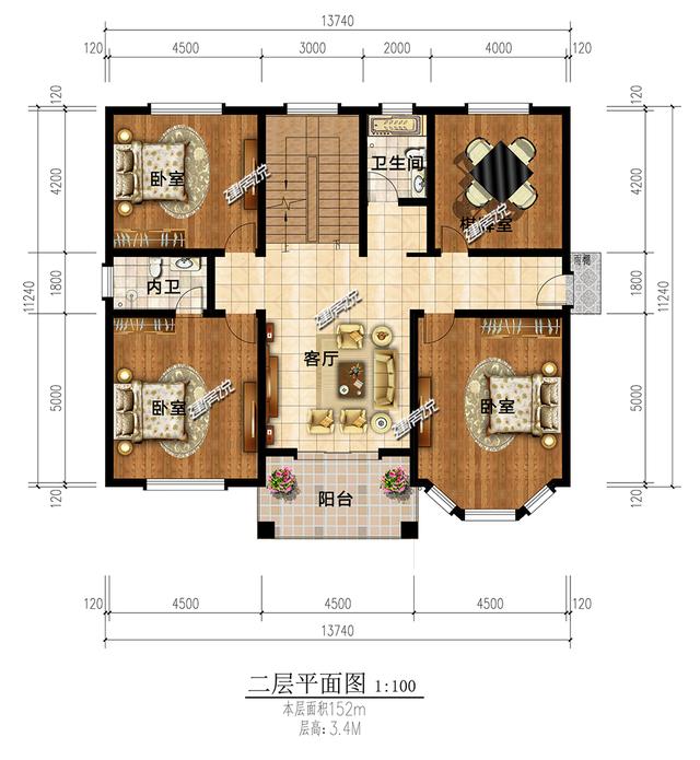 二層歐式別墅，氣質(zhì)非常的突出，鄰居天天來(lái)串門(mén)！
