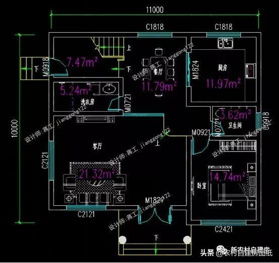 占地110平三款農村自建房，外觀舒適大氣，室內布局也是好戶型，造價也不高。