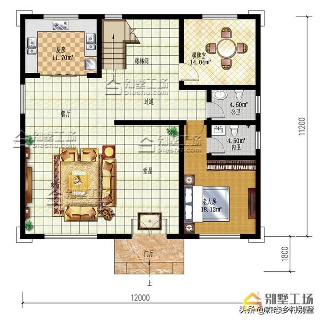 占地147三層農村別墅設計圖，戶型方方正正，符合傳統審美，喜歡的朋友可以留作參考。