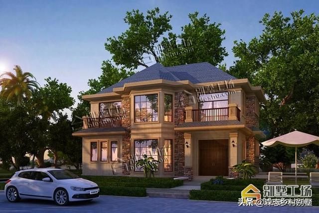 經典農村二層歐式小樓設計圖，外觀大氣，內部實用，四種內布局設計方案任你挑選。