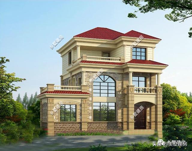復(fù)古別致三層農(nóng)村樓房設(shè)計(jì)圖，28萬(wàn)就能蓋，城里人看了都羨慕。