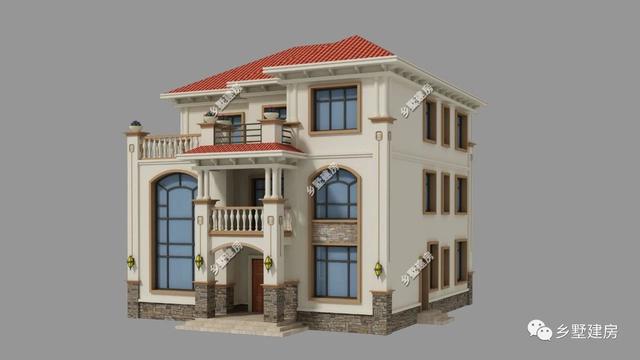 14.7×16.2米三層歐式別墅設計圖，簡約而不簡單，挑空客廳設計，這樣的房子真的美極了