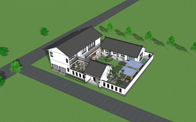 占地327平的中式三合院住宅設計圖，百年傳承，融合創新。