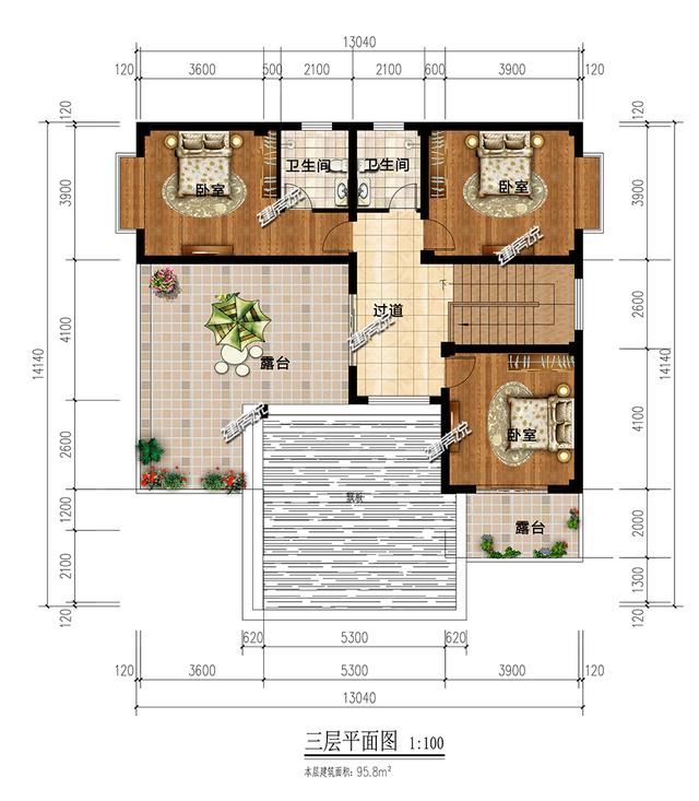 三層現代別墅設計圖，倍有設計感，外觀簡約時尚大氣，建在村里獨一棟，絕對是最拉風的！
