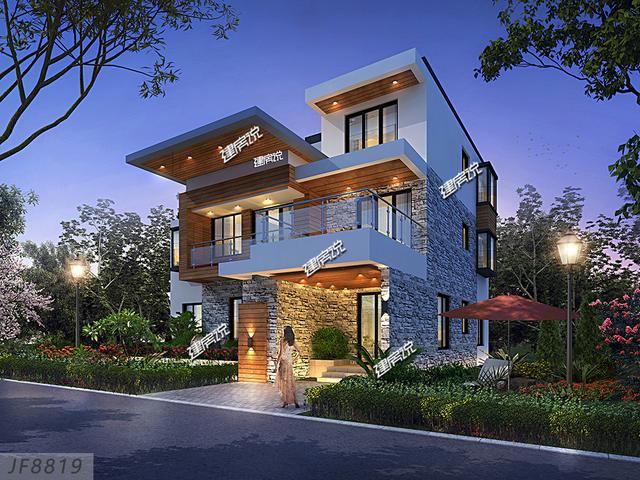 三層現代別墅設計圖，倍有設計感，外觀簡約時尚大氣，建在村里獨一棟，絕對是最拉風的！