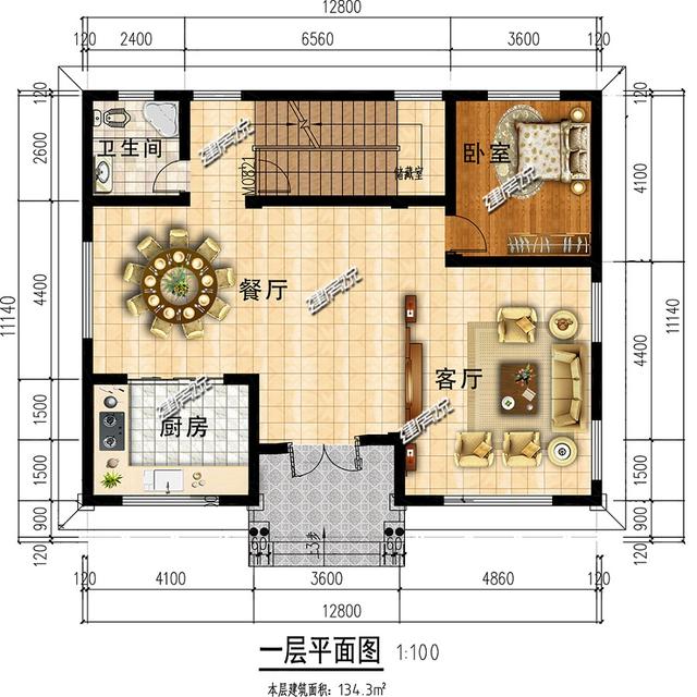 占地134米三層農村自建房，外觀清新靚麗，建棟在老家，絕對氣質凸出。
