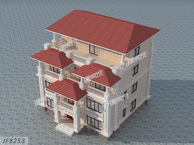 三層農村住宅設計圖，帶火灶，外觀十分漂亮，室內布局實用性強。