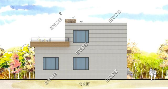 在滿是歐式洋樓的農村里，建一棟這樣的現代風格住宅一定很亮眼！