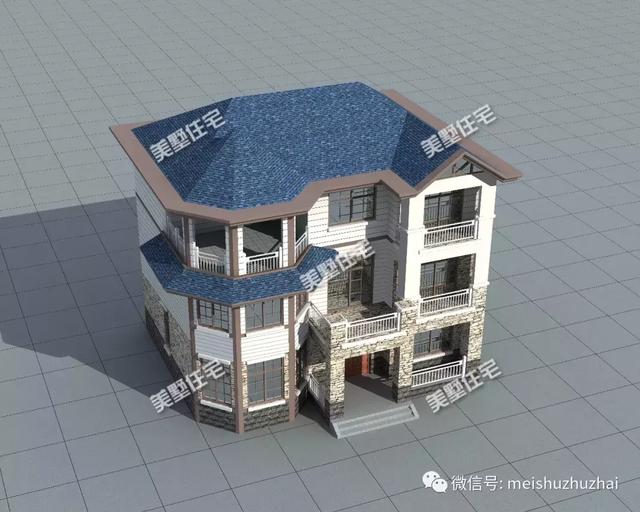 14.4x12.17米三層農村自建房，回家建一棟大氣優雅的別墅，倍有面子。