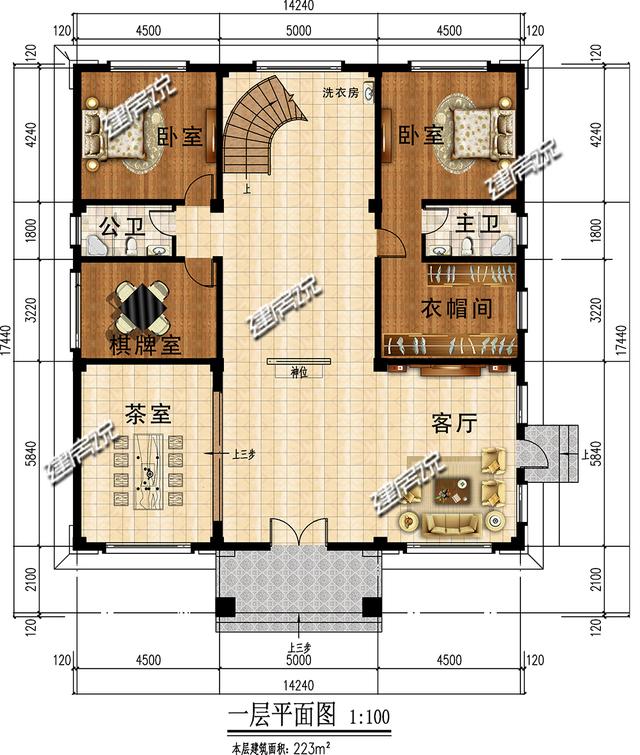 占地223平三層新中式別墅，蓋在青山綠水間，一定是一道再靚麗不過的風景線了。