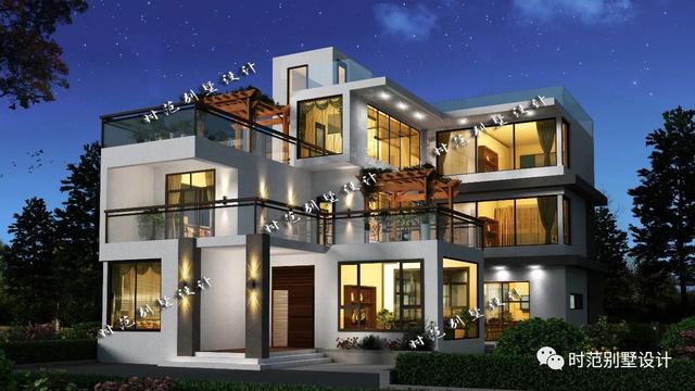 獨一無二的三層現(xiàn)代小樓設計圖，內(nèi)配多露臺陽臺,見了畢生難忘。
