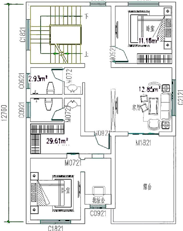 三層平屋頂農村別墅，簡約現代歐式風，多窗戶設計，南北通透。