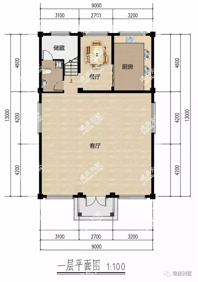 9×13米的四層鄉(xiāng)村別墅設(shè)計(jì)圖，大堂屋設(shè)計(jì)，辦喜事擺酒特方便
