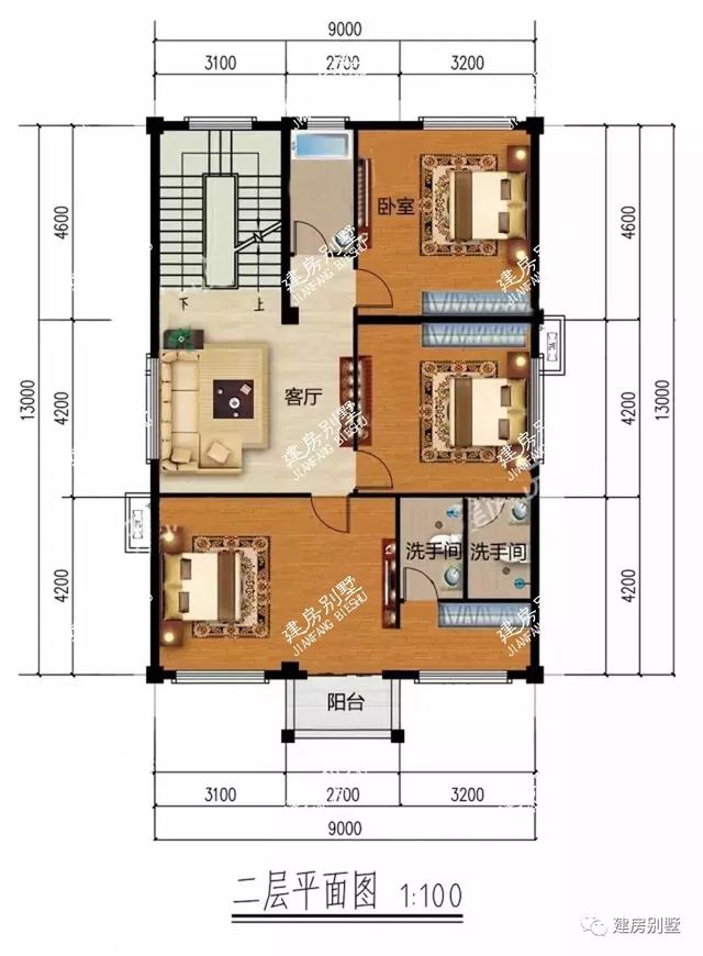 9×13米的四層鄉(xiāng)村別墅設(shè)計(jì)圖，大堂屋設(shè)計(jì)，辦喜事擺酒特方便