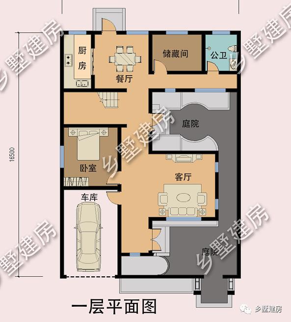 新中式二層小樓設計圖，帶車庫，設計新穎，經濟實用，看完，你就信服了！