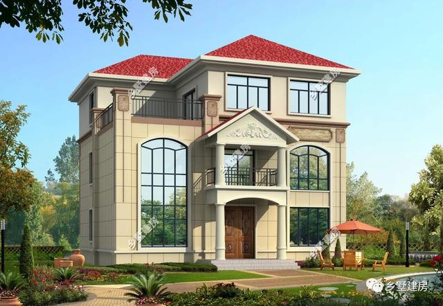 三層歐式農村小別墅設計圖，時尚大氣，多窗設計，建上一棟比城里買房要好太多了！
