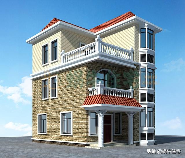 外觀非常氣派的三層小別墅設計圖，實用又美觀，讓人眼前一亮。