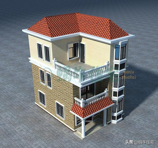 外觀非常氣派的三層小別墅設計圖，實用又美觀，讓人眼前一亮。