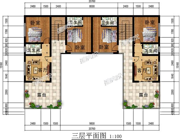 中式四合院農(nóng)村別墅設(shè)計(jì)圖，氣勢一點(diǎn)不輸大理石歐式豪宅。