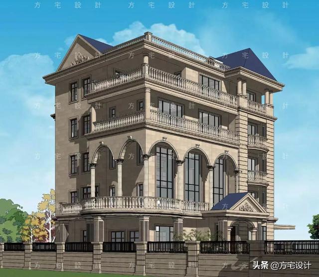 占地270平的五層豪華別墅設計圖，帶效果圖和施工圖。