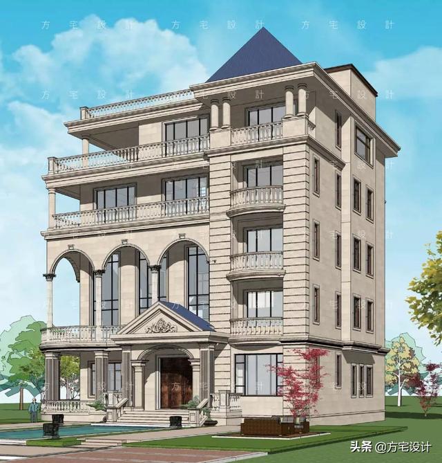 占地270平的五層豪華別墅設計圖，帶效果圖和施工圖。
