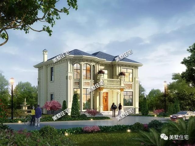 11.24米x10.12米二層小別墅設(shè)計(jì)圖，高貴典雅，內(nèi)配畫室、書房、棋牌室。