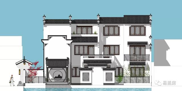 15.9m×11.2m三層新中式別墅，56萬建成，過起了江南鄉(xiāng)村生活。