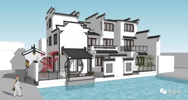 15.9m×11.2m三層新中式別墅，56萬建成，過起了江南鄉(xiāng)村生活。