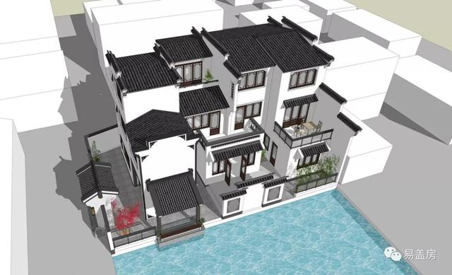 15.9m×11.2m三層新中式別墅，56萬建成，過起了江南鄉(xiāng)村生活。