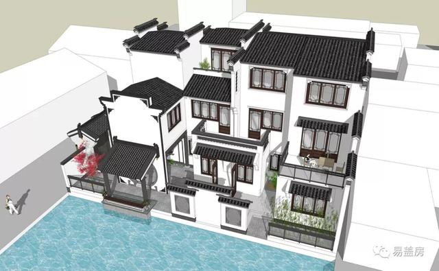 15.9m×11.2m三層新中式別墅，56萬建成，過起了江南鄉(xiāng)村生活。