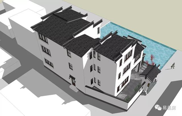 15.9m×11.2m三層新中式別墅，56萬建成，過起了江南鄉(xiāng)村生活。