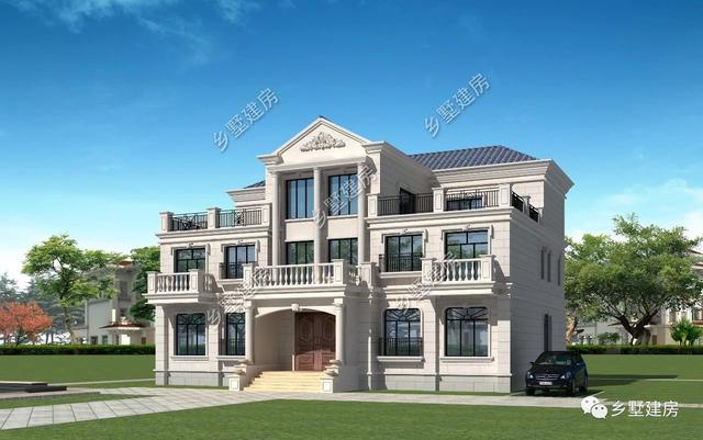 現代的歐式三層大自建別墅設計圖，大氣時尚，看一眼就非常喜歡。