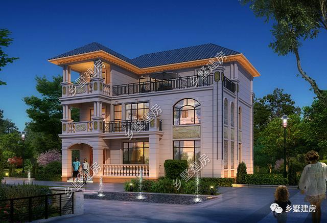 46萬三層歐式別墅設(shè)計(jì)圖，外觀精致漂亮，看了都心動(dòng)。