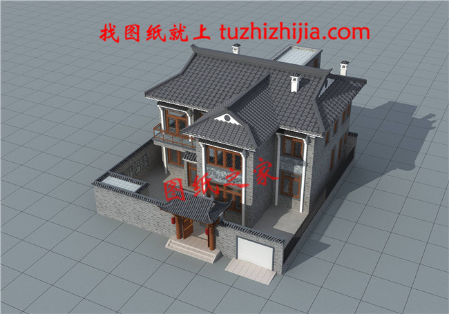 農(nóng)村二層中式古典別墅圖片,帶院子,帶地下室